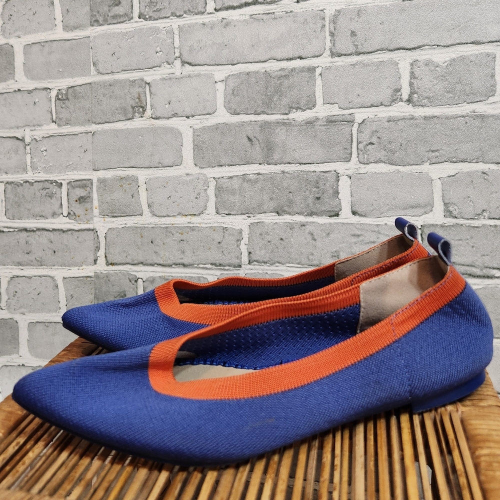 Jet' accompagne toujours Royal Blue Fabric Pointed Toe Flats Size 9